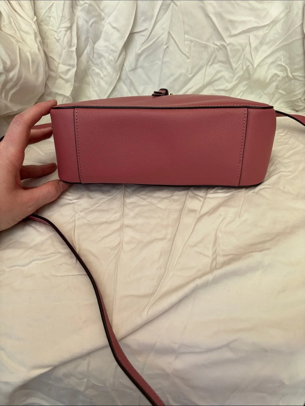 kate spade rose pink leather crossbody bag with spade charm